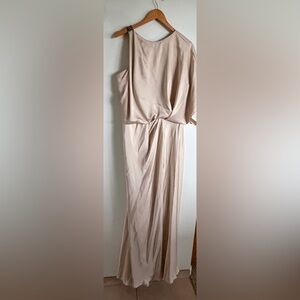 Gemy Maalouf Dress Formal Beige Champagne satin women’s 18